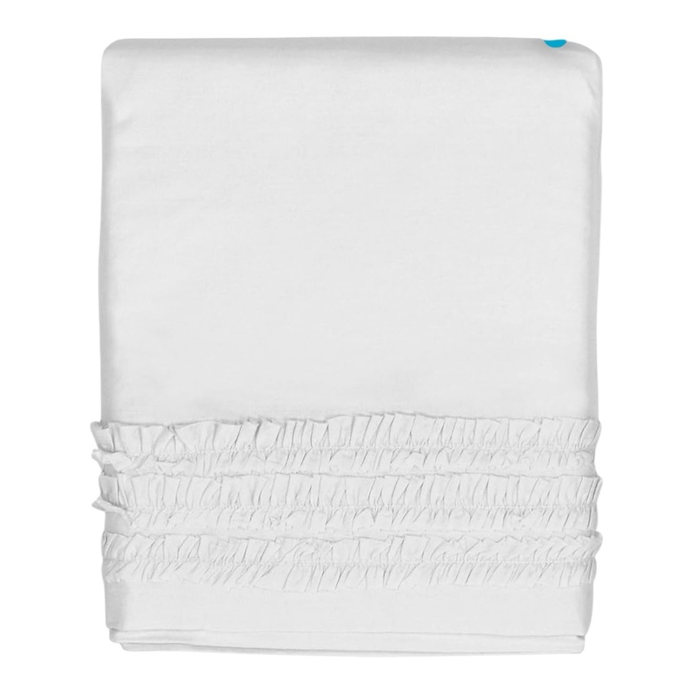Hello Spud 100% Cotton Crib Skirt with Petite‎ Ruffle, White - Universal Fit